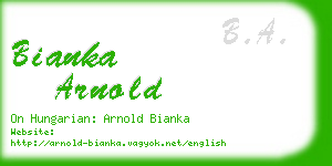 bianka arnold business card